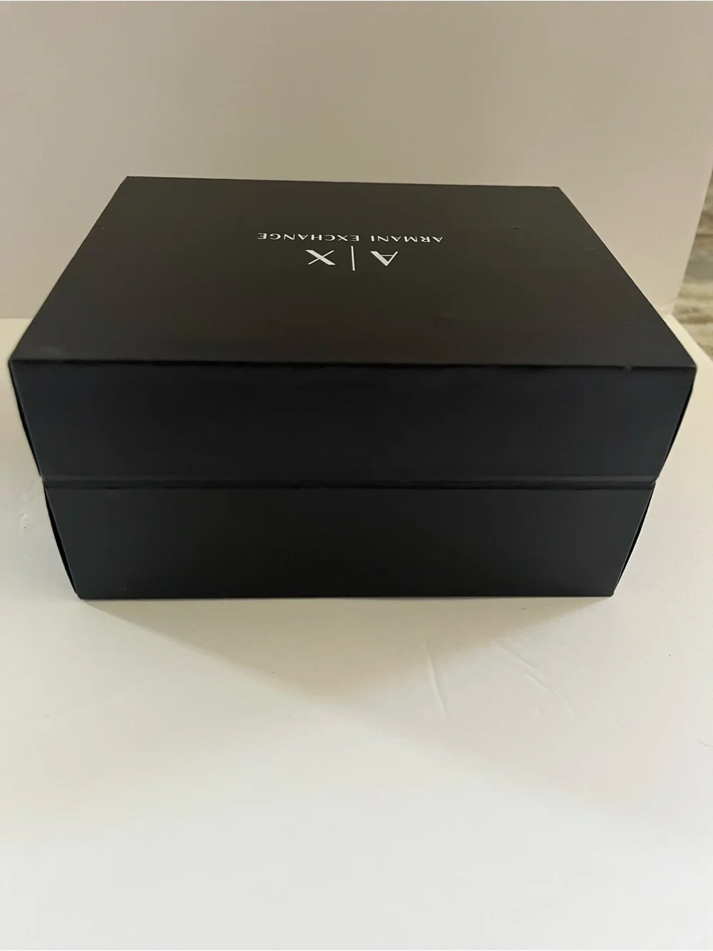 Armani Exchange Black Stainelss Steel Watch  & Matching Leather Bracelet Set NEW
